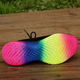 Fashion Rainbow Bottom Sneaker Women 2023 New Breathable Mesh Tennis Female Knitted Non Slip Running Shoes Plus Size