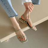 Summer Sexy OpenToe Female Sandals Feet Bare Straps Shoes Rubber Soles Low Heel Women