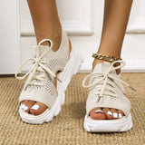 Breakj New 2023 Hairtail Mouth Thick Woven Casual Sandals