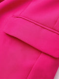 Sleeve Blazer Pant Sets Women Fashion Single Button Jacket Zipper Trousers Autumn Winter Office Outfits Outwear