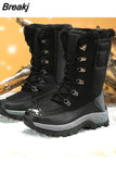 Women Winter Boots Waterproof Winter Mid-Calf Snow Boots Women Platform Shoes with Thick Fur Botas Mujer Combat Boots