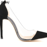 Flock Thin Heels Women Pumps Sexy Women's Pointed Toe Velvet High Dress Shoes Woman Party