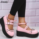 Jane Shoes Sweet Cute Women Pumps Wedge Heels Platform Shoes Women Gothic Girls Lolita Punk Shoes High Heels