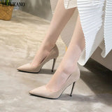 Sexy High Heels Pointed Students Wild Nude Thin Heels Single Shoes Elegant Dress Party Pumps Small Size Womens Shoes