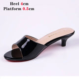 Summer New High Heels Size 43 Stiletto Mid-heel Slippers ladies Summer Fashion low-heel Sandals Peep Toe Sexy Women