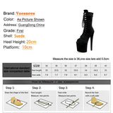 Sexy Fish Mouth Short Boots Waterproof Platform Steel Tube Dance Shoes Nightclub Model Show High Heels Women's Plus Size