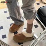 Women's Snow Boots Platform Boots Women Casual Winter Snow Ankle Boots Women Slip on Plush Boots Flat With women