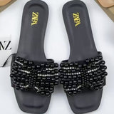 Breakj 2025 New Sandals Buckle Slippers Women's Color Is Complete, Flat-Bottomed Slippers Women Hot