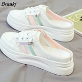 Outer Wear Slippers Women's Summer New White Fashion Flat Bottom Breathable Shoes Spring Leisure Sport Fashion Hollow