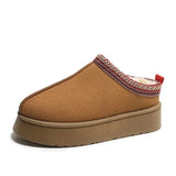 Winter Retro Women Snow Warm Suede Leather Lazy Loafers Boots Shoes Woman Lady Female Flat