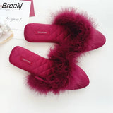 2022 New Lovely Women Flip Flop Pointed Toe Home Floor Soft Slippers Female Shoes Girls Winter Spring Warm