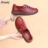 Loafers Genuine Leather Sneakers for Women 2023 Flat Heel Women's Autumn Shoes Ladies Cowhide Moccasin Woman