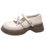 Chunky Platform Mary Jane Shoes for Women 2023 Autumn Patent Leather Pumps Woman Thick Bottom Bowknot Lolita Shoes