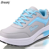 Women Sneakers 2023 Breathable Waterproof Wedges Platform Vulcanize Shoes Woman Spring Luxury Leather Casual Tennis Feminino