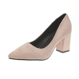 Heels Women's 2023 New Women's Shoes Pointed Toe Shallow Mouth Shoes Women's Thick Heel Fashion Shoes Women's Large Size