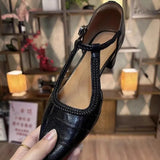 Breakj Luxury Small Retro Spring New Women's Shoes Sandals Wearing Pointed Single