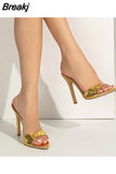 Heeled Women Sandals 2023 Summer European Simply Style Comfort Fashion Shoes Walking Outside High Quality Slipper
