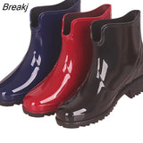 Rubber Boots for Women PVC Ankle Rain Boots Waterproof Trendy Jelly Women Boot Elastic Band Rainy Shoes Woman