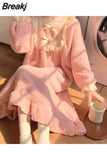 Women Coral Fleece Fruit Print Ins Lovely Ulzzang Home Wear Loose Student Midi Winter Lapel Sweet Girls Hot Sale
