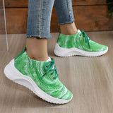 Rainbow Mesh Platform Sneakers for Women 2023 Autumn Non Slip Knitting Tennis Shoes Woman Lace Up Casual Sports Shoes