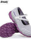 New Mesh Breathable Casual Shoes Women 2023 Comfort Light Walking Shoes Slip on Flat Mom Shoes Non-slip Chaussure