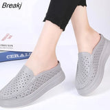 Summer Woman Shoes Platform Slippers Wedge Leather Women High Heel Slippers For Women Casual Sandals Female