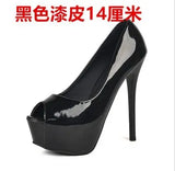 Cm Thin Heels Model Catwalk Super High-Heel Fish Mouth Single Shoes Sexy Wild Womens Shoes Temperament High Heels Party