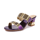 The Summer Of 2024, New Slippers, Water Drill, Leather, High Heels, Stilettos, Women's Sandals, Slippers Are Worn