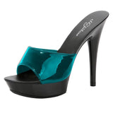 Women Slipper 2023 Summer Fine Heel 13cm Shoe Slipper Platform Patent leather Pumps Sexy Shoes Stripper Hihg Heels