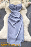 French Retro Spaghetti Strap Dress Summer Elegant Square Collar Sleeveless Backless Sexy Evening Party Midi Satin