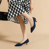 Pointed Toe Solid Color Stretch Knitted Shoes Pumps Slip on Sole Low Heels Breathable Loafers Women Mesh Shallow Sock