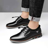 Men Dress Shoes Cowhide Leather Shoes Men's Comfortable Low-top British Casual Shoe Platform Shoes Man Formal