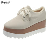 New Autumn Winter Women Plus Velvet Thick Warm Cotton Shoes Female Snow Boots Casual Increase Platform Thick Sole