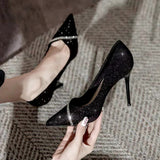 Breakj Sense Single Shoes Fine Heel New Pointed Small High Heels 2025 Spring And Autumn Heel Squint Small Women's French Women