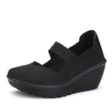 New Wedge Platform Weave Sandals Fashion Peep Toe Comforty Breathable Mom Shoes Female Casual Thick Bottom Sandalias
