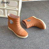 Autumn Winter Women Rubber Boots Fashion Waterproof Boots Casual Female Colorful Rain Boots Garden Non-slip Water Shoes