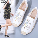 women's casual flat shoes ladies cute spring and summer slip on flat shoes women's canvas