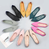 Fashion Knit Slip on Flat Shoes Women Mesh Loafers Stretch Ballet Shallow Flats Dress Shoes Moccasins Comfort Ballet