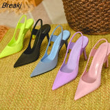 Women Sandals Sexy Transparent Heel Slippers Sandal Shoes Woman Thin High Heels Square Toe Sandal Lady Pump Shoes