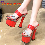 Rhinestone Fashion Women Shoes Summer Thick Platform Sandals Plus Size Europe And America Slippers Sexy Model High