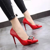 Sexy Women's Pumps 10CM Pointed Toe Shallow Mouth High Heels 2023 New Office Black Women's Singles Shoes Plus Size 42