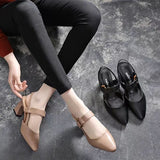 Toe Simple Buckle Sandals Women 2023 Summer New Baotou Back Empty Sandals High Heel Sandals Women's Shoes High
