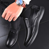 Men's Shoes Leather Soft Sole Non-slip Rubber Loafers Men's Business Casual Leather Shoes designer men