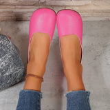 Breakj Round Head Spring New Shallow Mouth Single Shoes Inside And Outside Soft Leather Pedal Pedal Leisure Large Size Mother