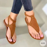 Breakj Toe Sandals Women 2025 Leisure Flat-Bottomed Toes With A Word Buckle Beach