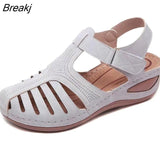 Women Sandals Summer Ladies Comfortable Round Toe Ankle Hollow Sandals Female Soft Sole Shoes Drop shipping Plus Size