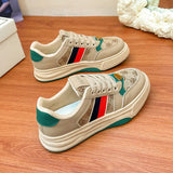 Breakj 2024 New Ins Korean Basic Small White Shoes Female Heighten Student Board Shoes Breathable Casual Shoes