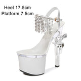 Women Shoes 2023 Luxury Brand Wedding Dress 2023 Bride Shoes Platform Sandals Super High Heels Transparent Heels Sexy