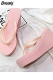 Shoes Ladies' Slippers Platform Slipers Women Rubber Flip Flops Heeled Mules Luxury Slides Sabot 2023 Hawaiian