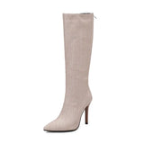 Knee High Boots for Women Sexy Stiletto Snakeskin Print Fashion Thin High Heels Shoes US Size